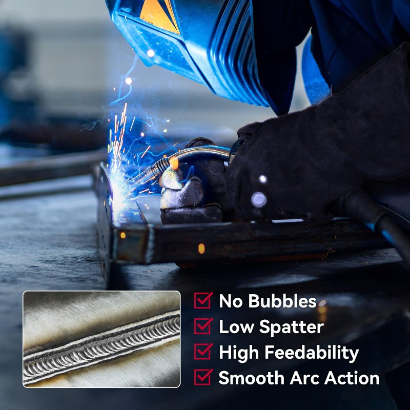 ARCCAPTAIN سلك لحام ARCCAPTAIN Flux Core .030 بوصة، E71T-GS Mig Welding Wir 2 ​​رطل × 2 بكرة فولاذ كربوني معتدل بدون غاز متوافق مع لينكولن ميلر فورني هاربور لحام، حزمة من 2 - Image 2
